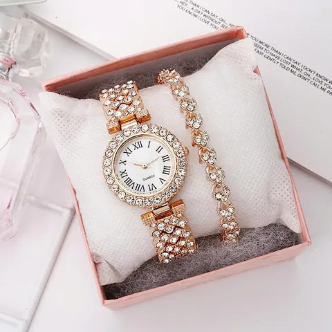 Lussuoso Orologio Da Donna Con Strass E Bracciale In Lega Numeri Romani Orologio Al Quarzo Gioielli Regalo Per Donna