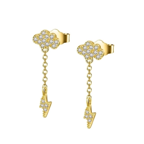Süße Wolke Blitz Ohrstecker Mit 925 Sterlingsilber Ohrstecker-Stift Zirkonia Eingelegt Kupfer Gold Silber Ohrschmuck Für Damen Geschenk