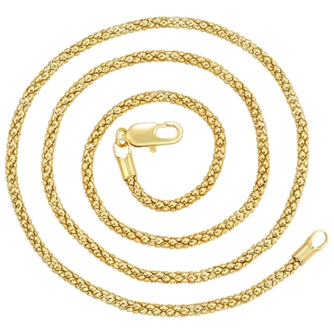 Popcorn Ketting Halsketting Koper Verguld 18K Minimalistische Sieraden Voor Dames Met Karabijnsluiting