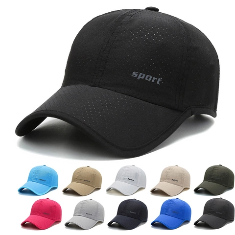 Gorra De Béisbol De Malla De Secado Rápido Transpirable Protección Solar Deportes Al Aire Libre Gorro Ajustable Con Letra Sport