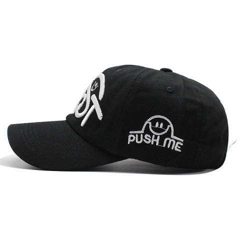 Baseball Kappe Baumwolle 3D Stickerei Buchstaben Smiley Verstellbar Sonnenschutz Streetwear Unisex
