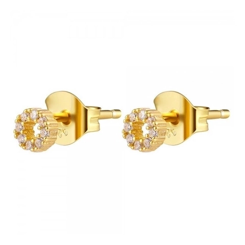S925 Sterlingsilber Ohrstecker-Stift Kupfer Zirkonia Runde Ohrstecker Für Damen Geometrische Mode Mikro Eingelegte Schmuck Geschenk