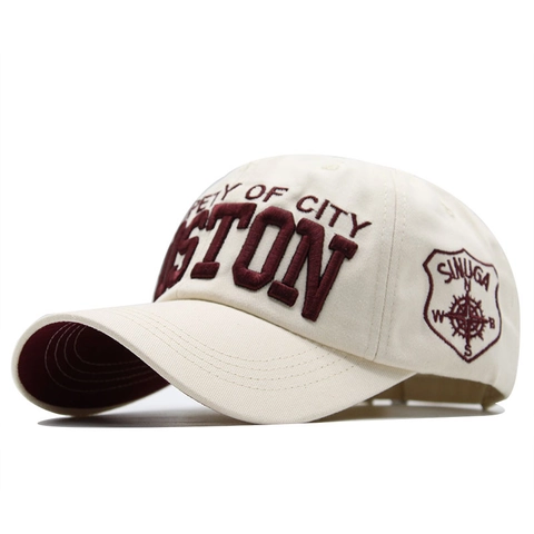 Buchstaben Stickerei Baumwolle Baseballkappe Verstellbare Sportliche Sonnenschutz Outdoor Peaked Hat Unisex