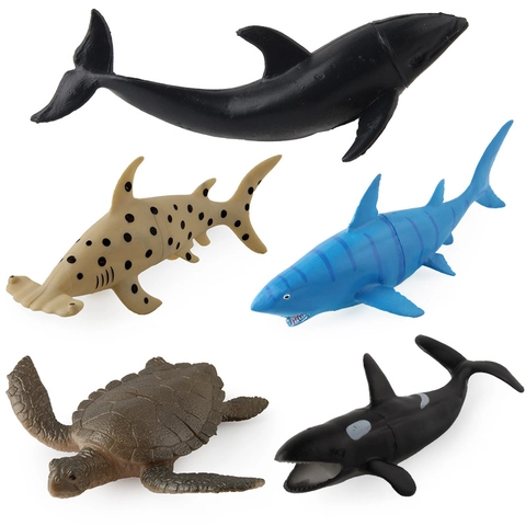Realistisch Zeedier Model Simulatie Zeeleven Figuren Haai Blauwe Vinvis Schildpad Orka Hamerhaai PVC Plastic Educatief Speelgoed