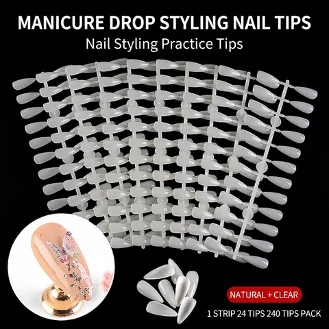 Water Drop Stiletto Valse Nagel Tips Plastic Lange Puntige Kunstnagels Voor Praktijk Kleur Display DIY