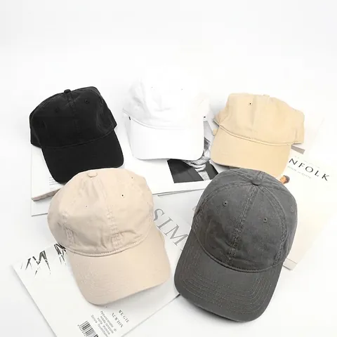 Gorra De Béisbol De Algodón Lavado Vintage Retro Ajustable Color Sólido Sombrero Para Exterior Hombre Mujer