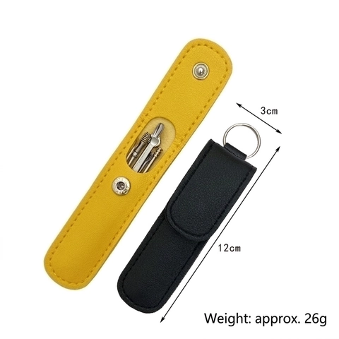 Kit De Nettoyage De Cire Oreille Portable En Acier Inoxydable Outils De Nettoyage Tête Spirale Ressort Avec Étui PU