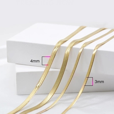 Collana Minimalista in Acciaio Inossidabile a Catena di Serpente Piatta per Donna Oro Argento Placcato Girocollo Gioielli Regalo