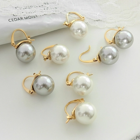 Elegant Imitation Artificial Pearl Dangle Earrings Titanium Steel 18K Gold Plated Vintage Minimalist Jewelry For Women Waterproof