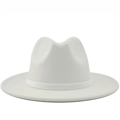 Fedora Hat Woolen Felt Wide Flat Brim Vintage Elegant Jazz Style For Men Women Outdoor Travel