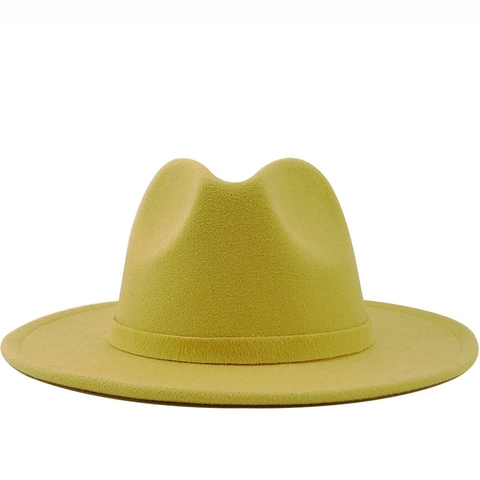 Fedora Hat Woolen Felt Wide Flat Brim Vintage Elegant Jazz Style For Men Women Outdoor Travel