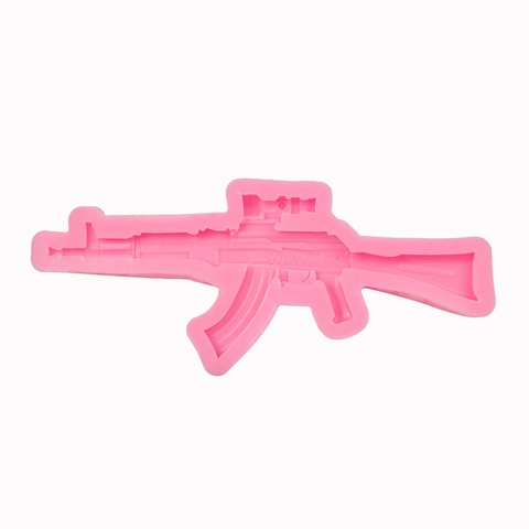 Molde De Silicona Con Forma De Rifle Para Horneado DIY Fondant Chocolate Decoración De Pasteles Arcilla