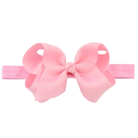 Handmade Grosgrain Ribbon Bow Baby Headband Elastic Soft Hair Band For Infants Toddlers Girls Solid Color Accessory