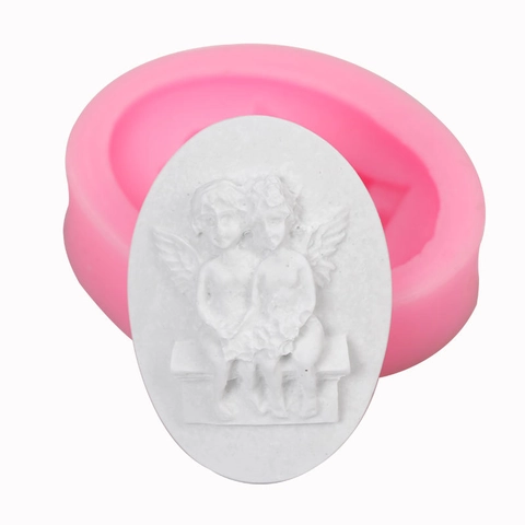 Angel Cupid Silicone Mold For Fondant Chocolate Baking DIY Crafting Soap Candle Gypsum Clay Embossed Relief Flexible Tool