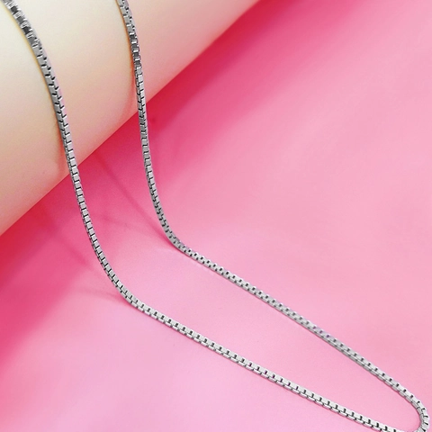 Mode S925 Sterlingsilber Box Kette Halskette Für Damen Weißgold Beschichtete Doppelkreis Verlängerungskette Schmuck