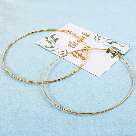 Collana Catena Serpente Minimalista Liscia Rotonda Acciaio Inossidabile Color Oro Gioielli Di Moda Per Donne