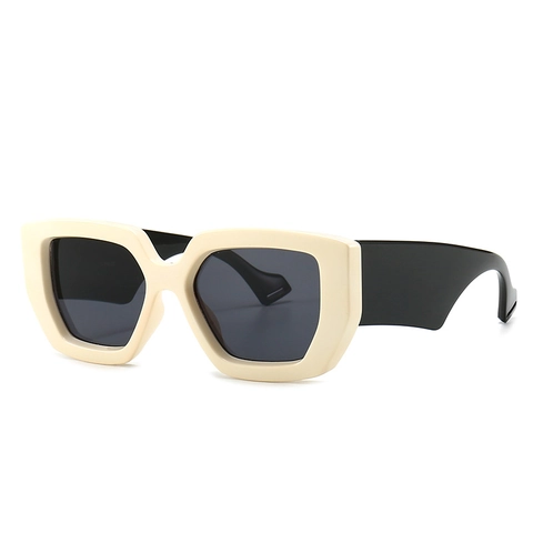 Women Retro Oversized Square Sunglasses UV400 Protection Cat Eye Fashion Sun Glasses PC Frame Color Block Eyewear For Travel