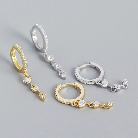 Orecchini A Cerchio In Argento Sterling 925 Con Nappa In Zirconia Gioielli Geometrici Retrò Di Lusso