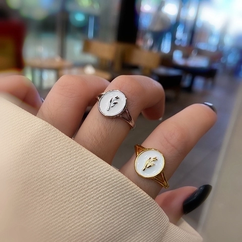 Adjustable Open Ring S925 Sterling Silver White Enamel Tulip Flower Relief Retro French Vintage Style For Women