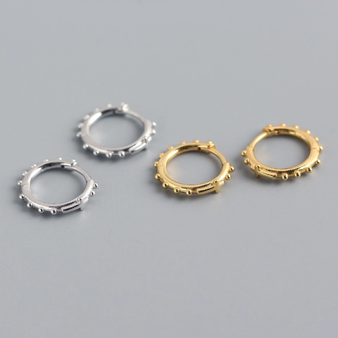 Pendientes De Aro Con Cruz De Plata De Ley 925 Minimalistas Con Cuentas Huggie Joyería Mujer Estilo Religioso Bisagra