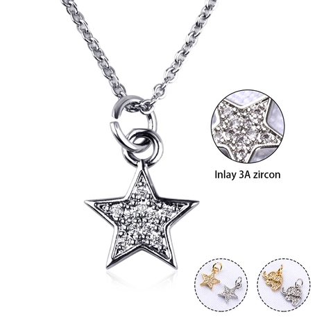 Simple Copper Micro Inlaid Zircon Pendant Necklace Star Elephant Shape Fashion Jewelry Accessories For Women