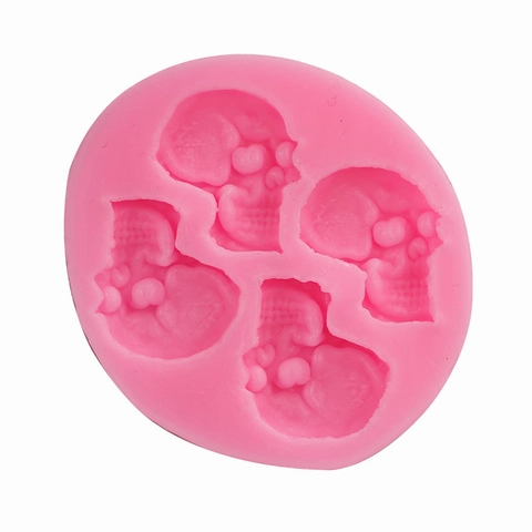 Schädelkopf Silikonform Mehrere Mulden DIY Schokolade Fondant Backwerkzeug Halloween Party Kuchendekoration Gotik Handwerk