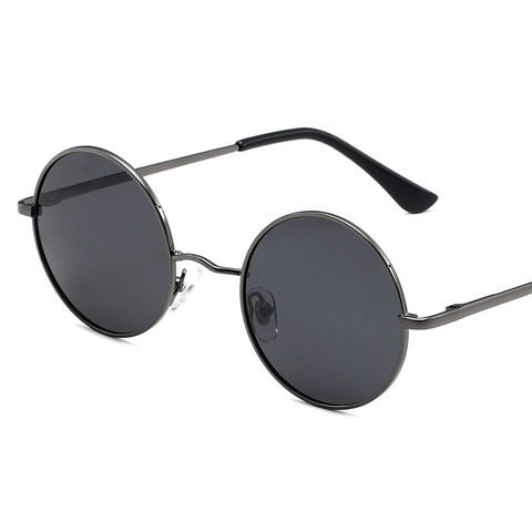 Gafas De Sol Polarizadas Redondas Retro Montura De Aleación De Cobre Protección UV400 Deporte Al Aire Libre Unisex