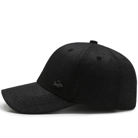 Herren Baumwolle Baseball Cap Mit Metall Logo Verstellbare Schnalle Outdoor Sonnenschutz Casual Gebogene Krempe Hut