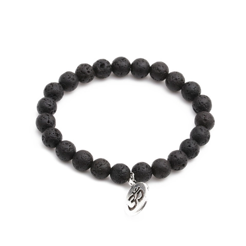 Bracciale Di Perle In Pietra Lavica Con Ciondolo Albero Della Vita Loto Simbolo Om Gioielli Elastici Per Uomini Donne