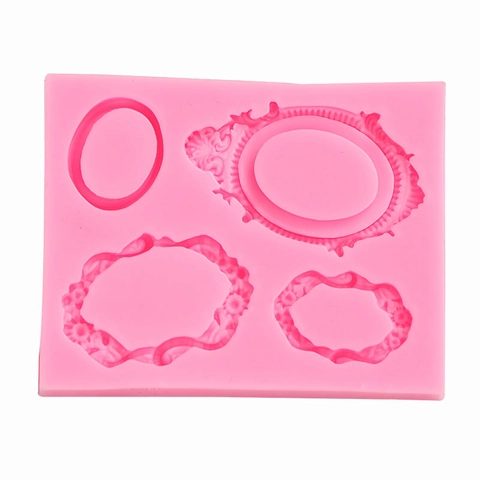 Moule En Silicone Cadre Relief Baroque Vintage Forme Miroir Pour Décoration De Gâteau Fondant Chocolat DIY Résine
