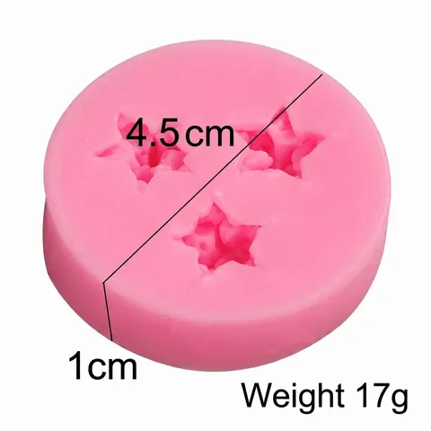 Star Flower Silicone Mold Round Multi Cavity For Fondant Chocolate Clay DIY Craft Baking Tools