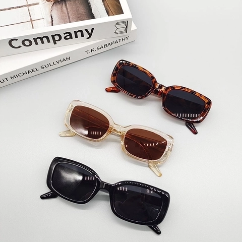 Vintage Rechteckige Sonnenbrille Für Damen UV400 Schutz PC Material Mode Ovaler Rahmen Retro Outdoor Brillen