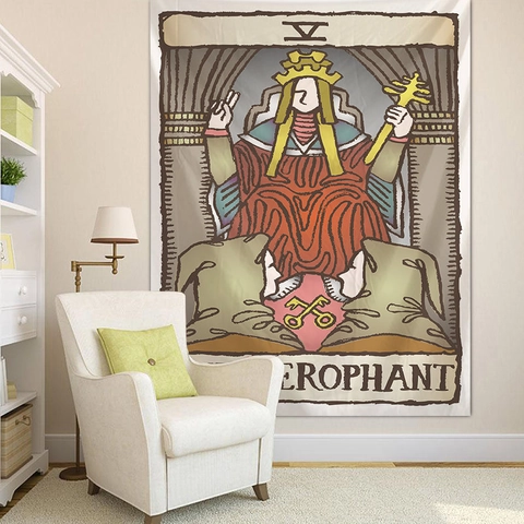 Vintage Tarot Karte Wandteppich Wandbehang Mystisches Polyester Gewebe Hintergrund Für Wohnzimmer Schlafzimmer Kunst Dekor