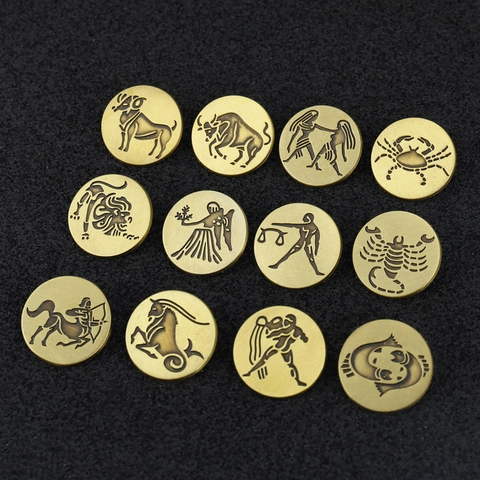 Vintage Zinklegering Broche 12 Sterrenbeelden Retro Universum Astrologisch Badge Voor Heren Dames Creatief Cadeau Sieraden Speld