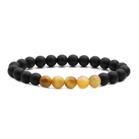 Bracciale Di Perline In Pietra Occhio Di Tigre Opaca Naturale Elastico Gioielli Energia Per Uomo Donna Moda