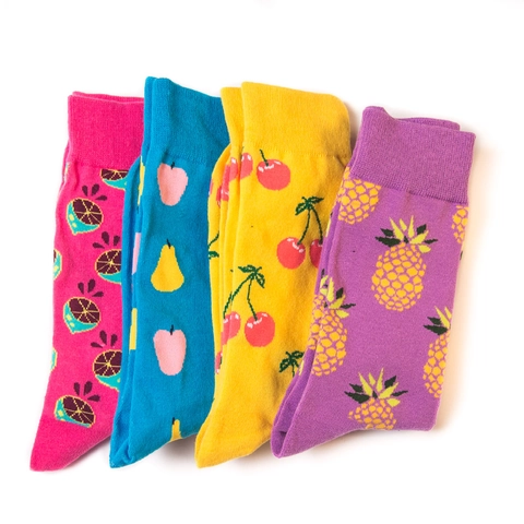 Damen Herren Fruchtmuster Crew Socken Lässige Baumwollmischung Bunte Druck Socken Für Den Alltag Bequeme Sportsocken