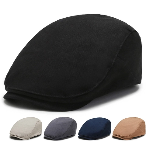 Flat Cap Men Retro Ivy Hat British Style Adjustable Metal Buckle Polyester Twill Outdoor Sunshade Casual Newsboy Cabbie