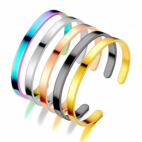 Minimalistischer Edelstahl Offener Armreif Für Damen Geometrischer C-Förmiger Polierter Armring Mode Täglicher Schmuck Geschenk