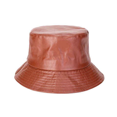 Sombrero De Pescador De Cuero PU Unisex Color Sólido Impermeable Cortavientos Casual Al Aire Libre Top Plano