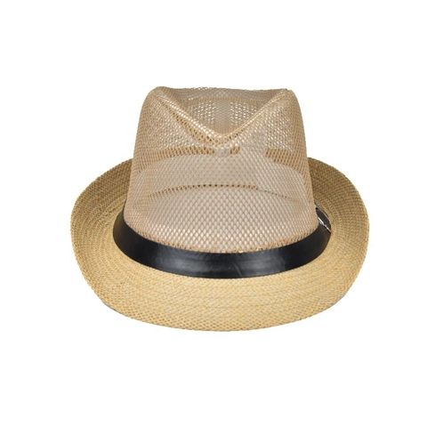 Men Summer Fedora Hat Breathable Mesh Straw Hat Sun Protection Beach Hat Vintage British Jazz Cap For Outdoor Travel Women