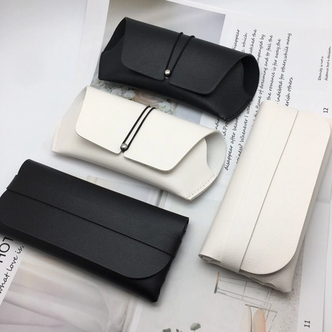 Estuche Para Gafas Cuero PU Bolsa Suave Para Gafas De Sol Minimalista Portátil Bolsa De Almacenamiento Resistente A Arañazos