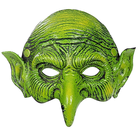 Grüne Hexenmaske PU Schaum Realistisch Falten Alte Hexe Halbgesicht Für Halloween Karneval Party Cosplay Requisiten Mit Muttermal