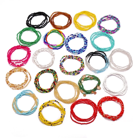 Bohemian Colorful Seed Bead Waist Chain Belly Chain Handmade Summer Beach Body Jewelry Women Fashion Jewelry