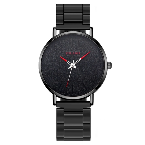 Men Quartz Watch Ultra Thin Minimalist Round Analog Wristwatch With Metal Steel Link Strap Business Casual Fashion