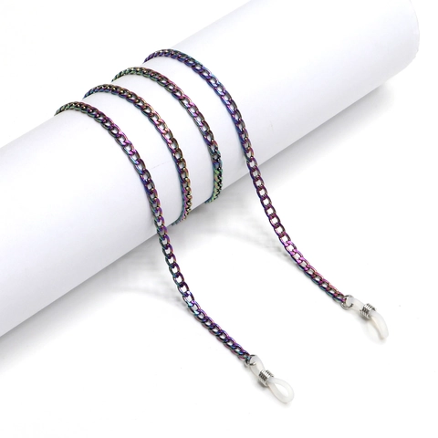 Regenbogen Metall Brillenkette Anti Rutsch Sonnenbrillenkette Mode Brillenhalter Mit Silikonschlaufen