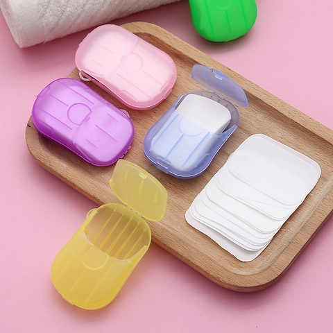 Portable Disposable Soap Sheets Paper Soap Mini Hand Washing Cleaning With Plastic Case For Travel Outdoor Camping Small