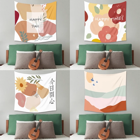 Arazzo Da Parete Estetico Poliestere Boho Arte Astratta Decorazione Camera Letto Soggiorno Minimalista Girasole