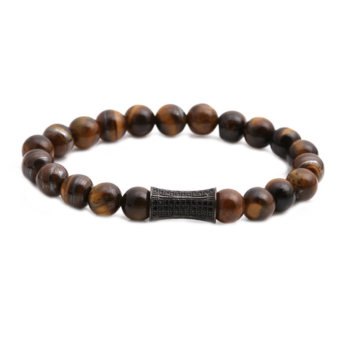 Pulsera De Cuentas De Ojo De Tigre Con Cobre Micro Incrustado Circón Joyería De Moda Lujo Para Hombres Mujeres