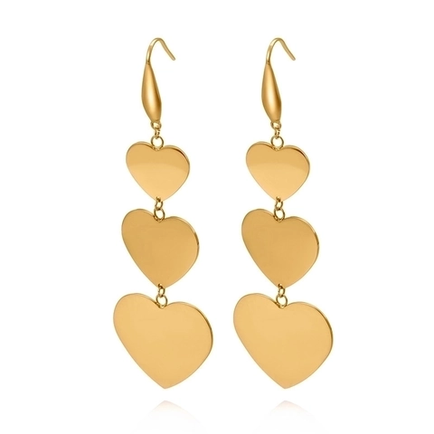 Orecchini A Cuore In Acciaio Inossidabile Lunghi Pendenti In Madreperla Placcati Oro Minimalisti Eleganti Da Donna