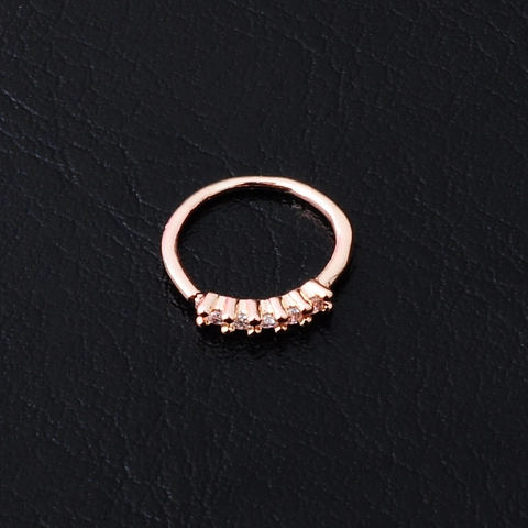Bloem Cubic Zirconia Body Piercing Hoop Koperen Neus Septum En Oorkraakbeen Ring Voor Mannen En Vrouwen Trendy Glanzend